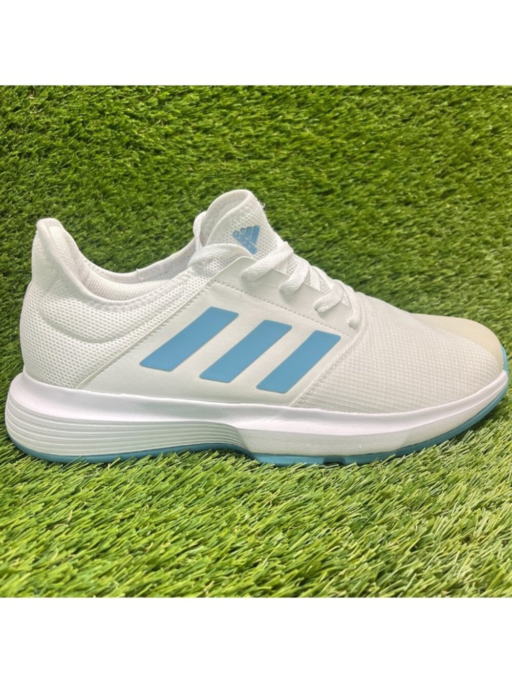 Adidas Gamecourt Mens Size 11.5 White Blue Running Sports Tennis Shoes Sneakers